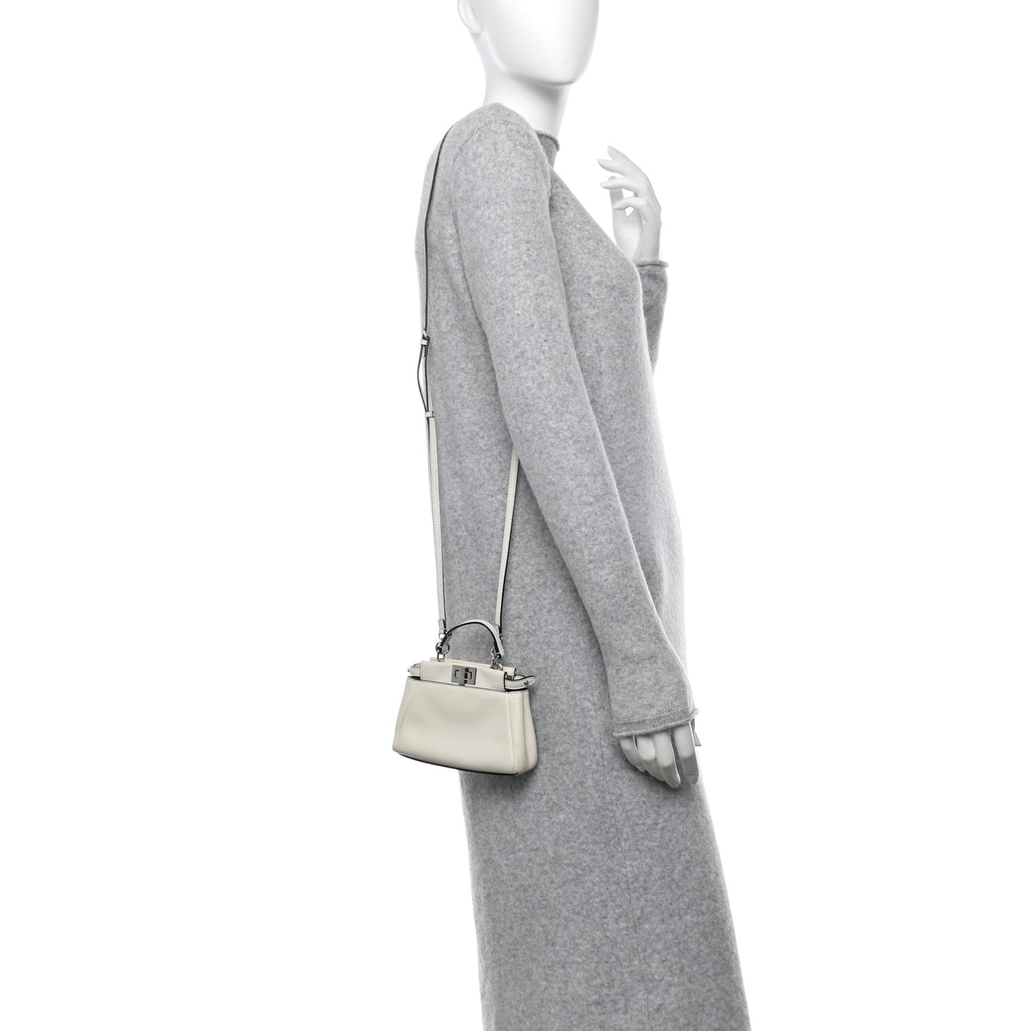 Shiny Nappa Micro Peekaboo Iconic Satchel White