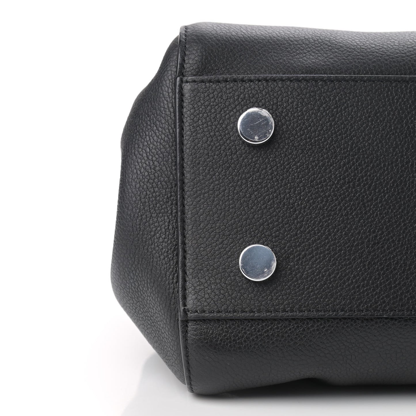 Grained Calfskin Small Cabas Rive Gauche Black