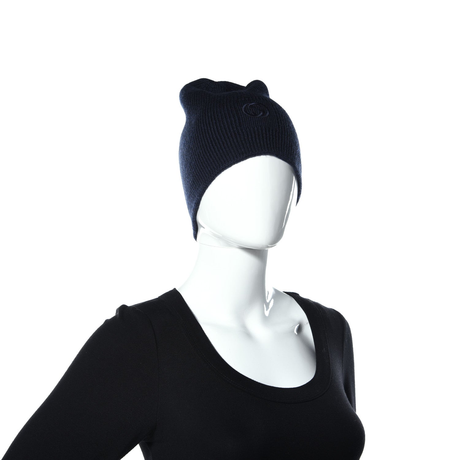 Gucci Wool Tricot Interlocking G Simple GG Beanie Hat M Midnight Blue 3 of 5