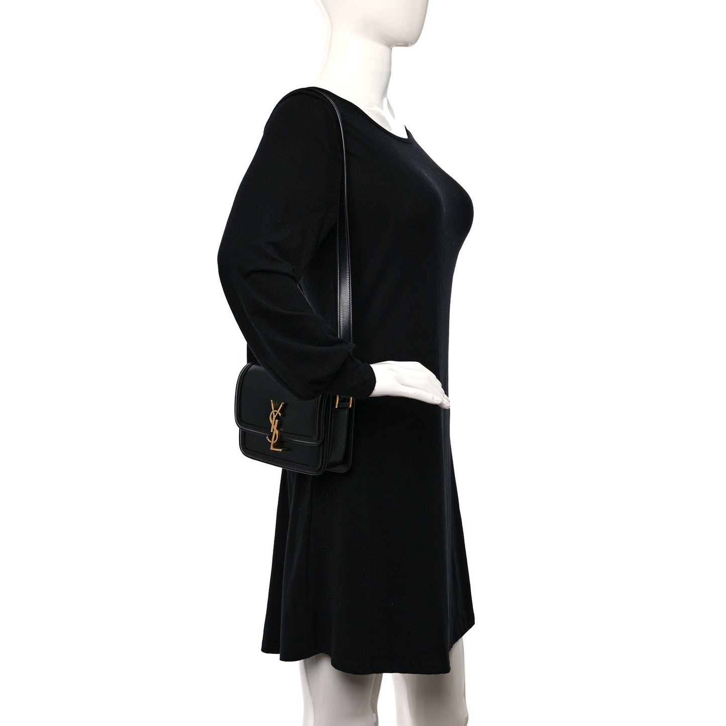 Smooth Calfskin Small Solferino Satchel Black