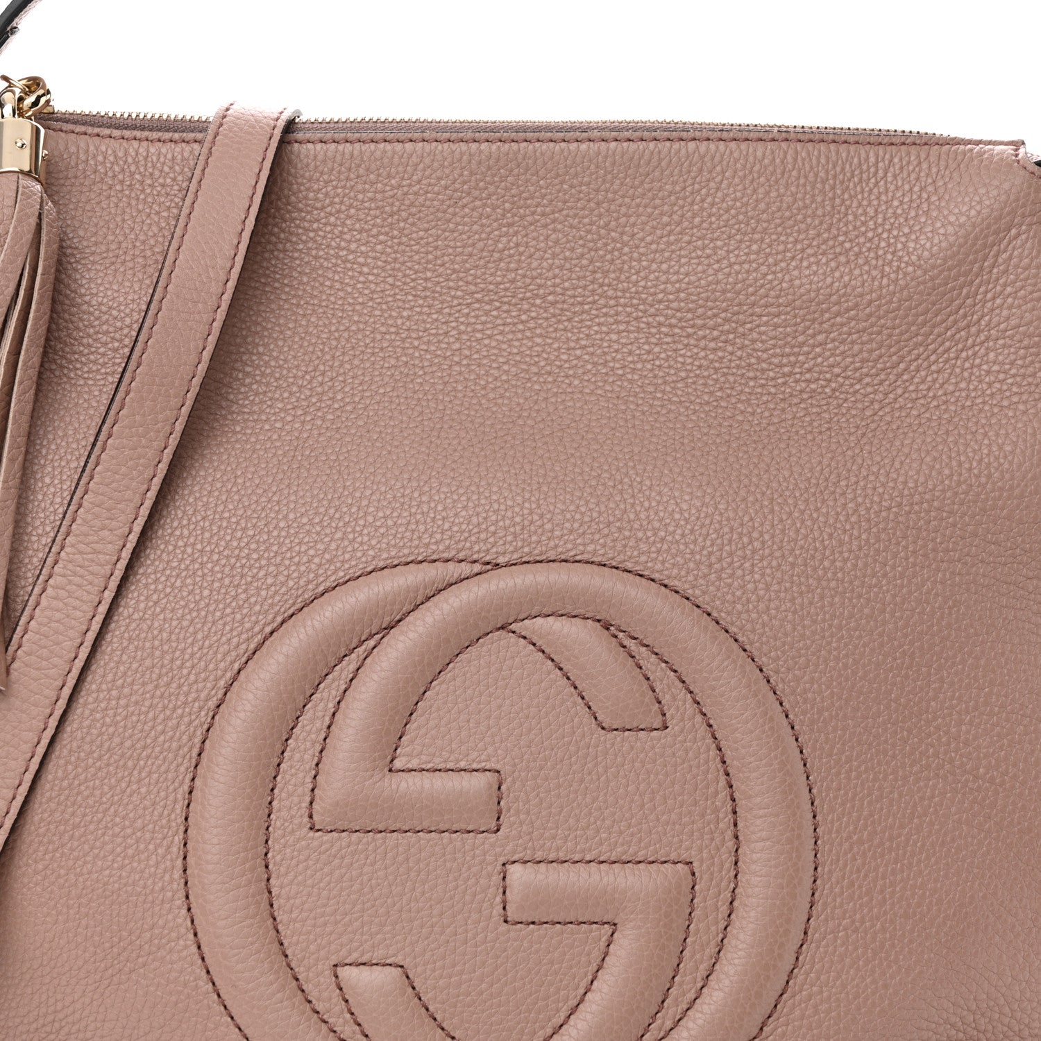 Gucci Pebbled Calfskin Large Soho Hobo Camelia 8 of 12