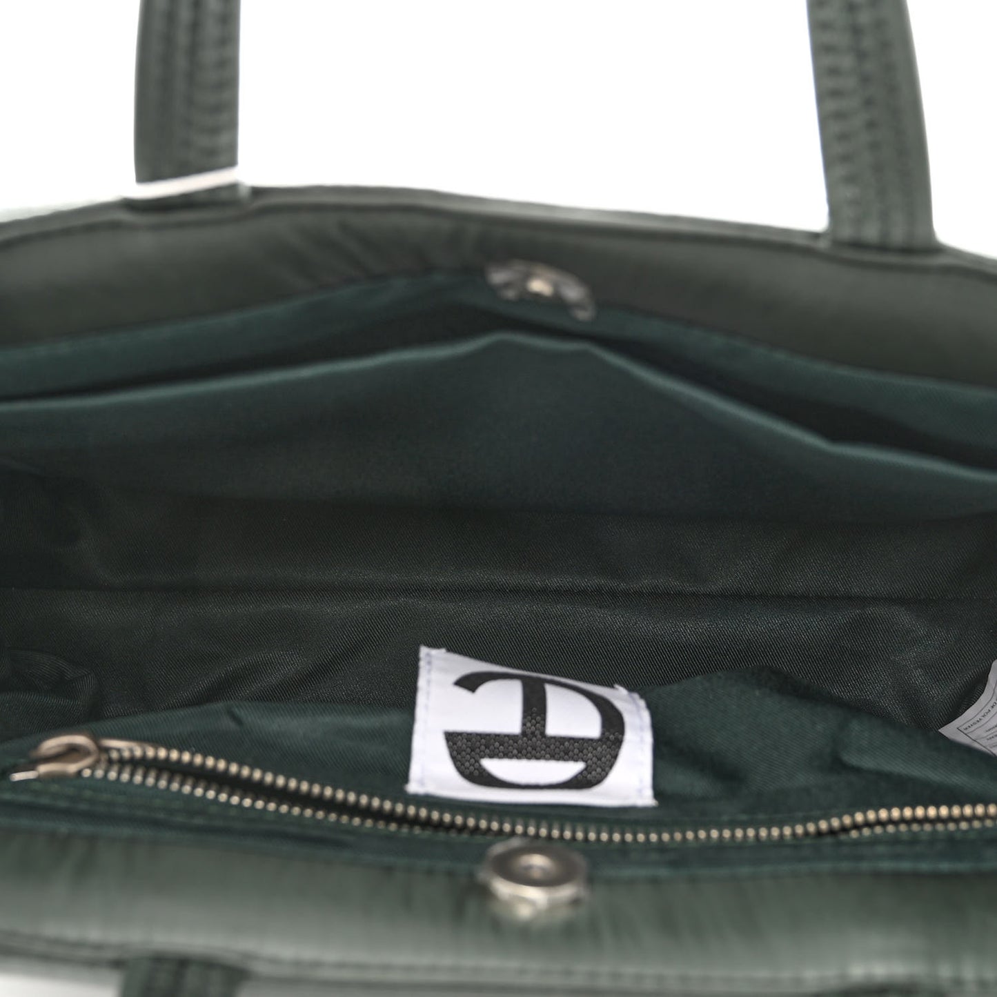 Nylon Medium Puff Shopping Bag Green