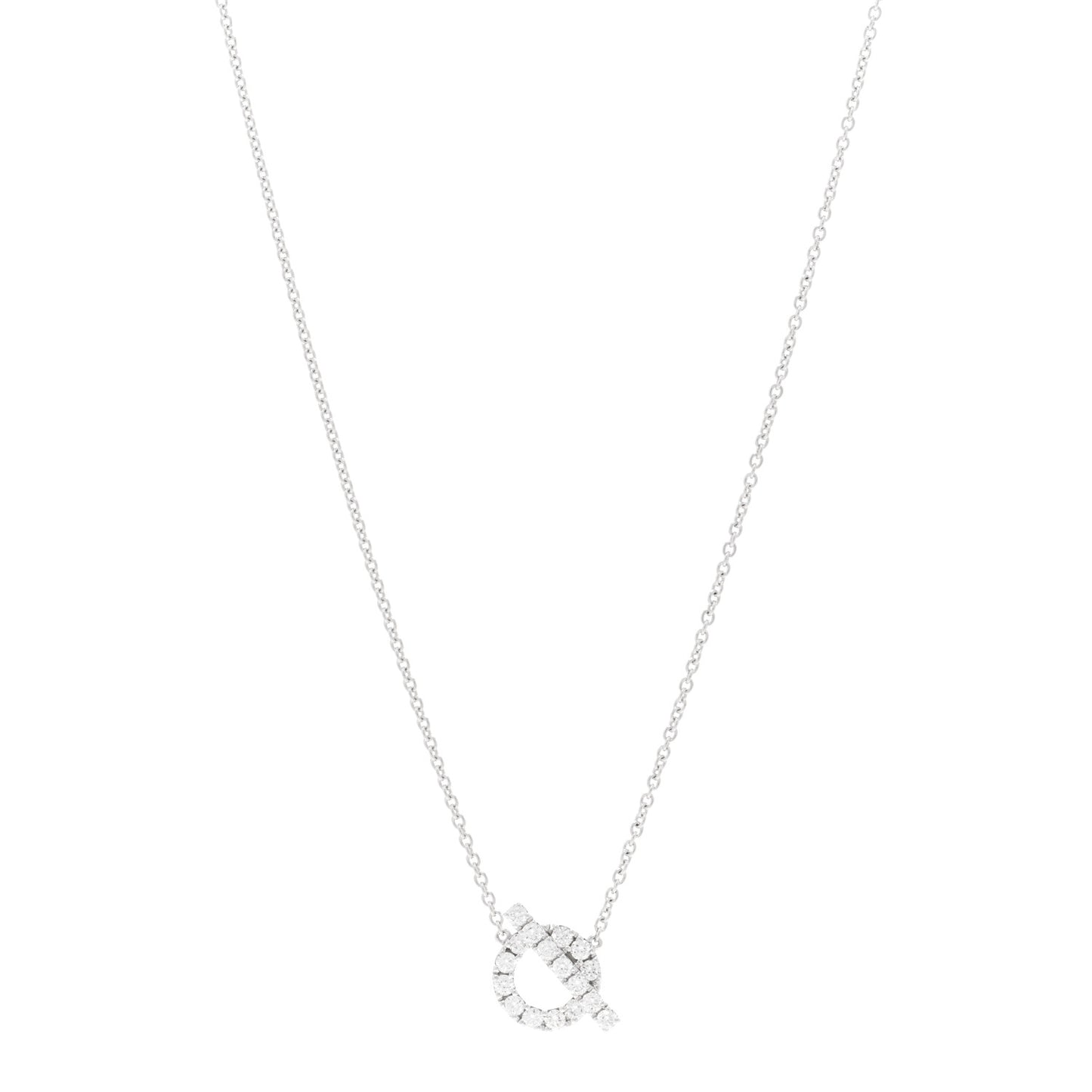 18K White Gold Diamond Finesse Pendant Necklace