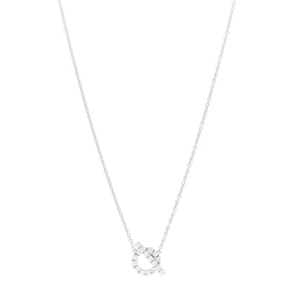 Hermes 18K White Gold Diamond Finesse Pendant Necklace 1 of 5