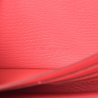 Hermes Chevre Mysore Kelly Longue Wallet Rose Lipstick 7 of 8