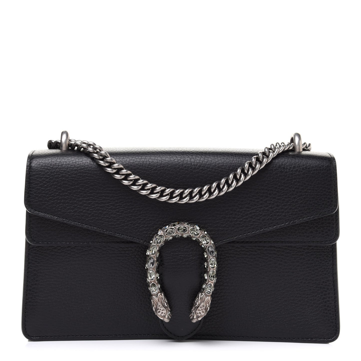 Pebbled Calfskin Small Dionysus Shoulder Bag Black