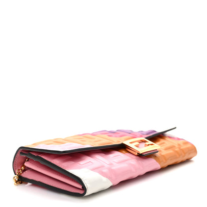 Fendi Nappa Matisse FF Embossed Continental Wallet On Chain White Multicolor 4 of 12