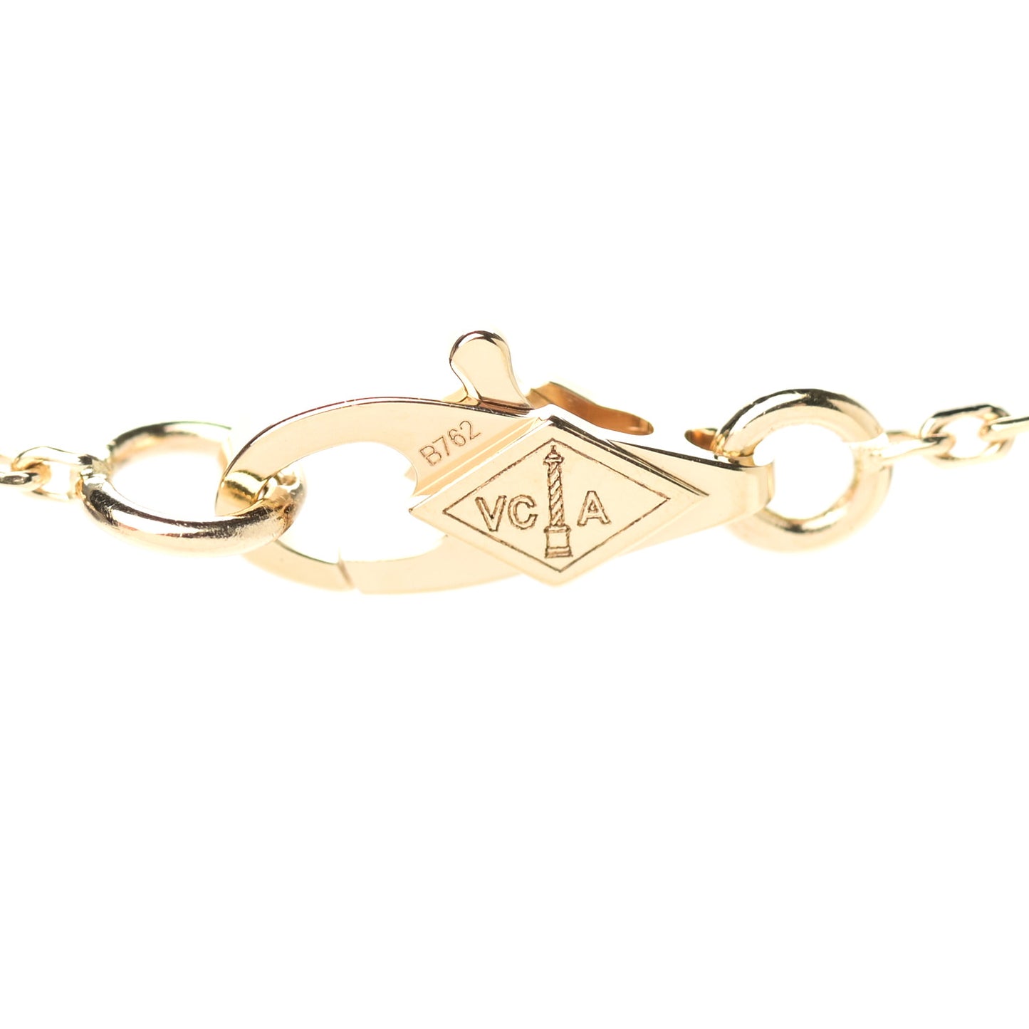 18K Yellow Gold Mother of Pearl Sweet Alhambra Pendant Necklace