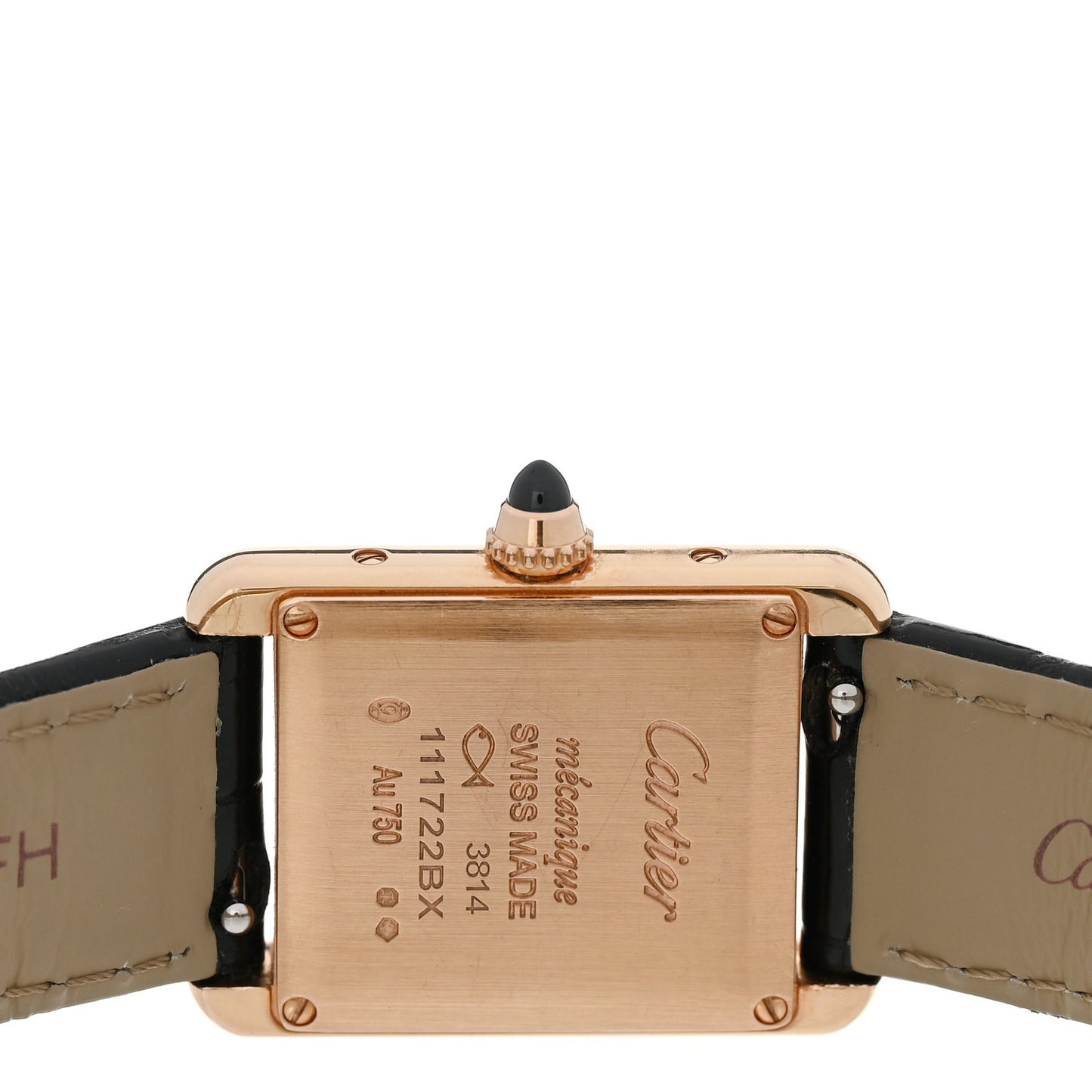 18K Pink Gold Alligator 22mm Tank Louis Manual Winding Watch
