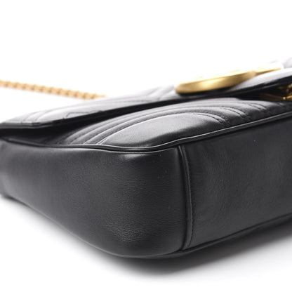 Gucci Calfskin Matelasse Medium GG Marmont Shoulder Bag Black 6 of 11