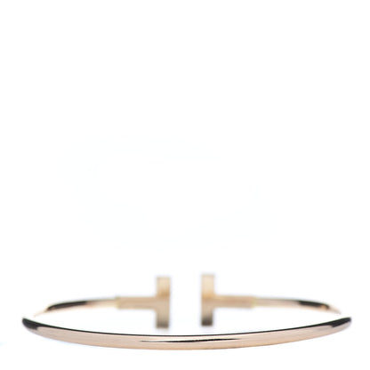 Tiffany 18K Yellow Gold Diamond T Wire Bracelet 3 of 5