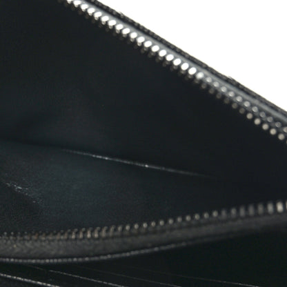 Saint Laurent Grain De Poudre Matelasse Chevron Monogram Monochrome Envelope Chain Wallet Black 6 of 10