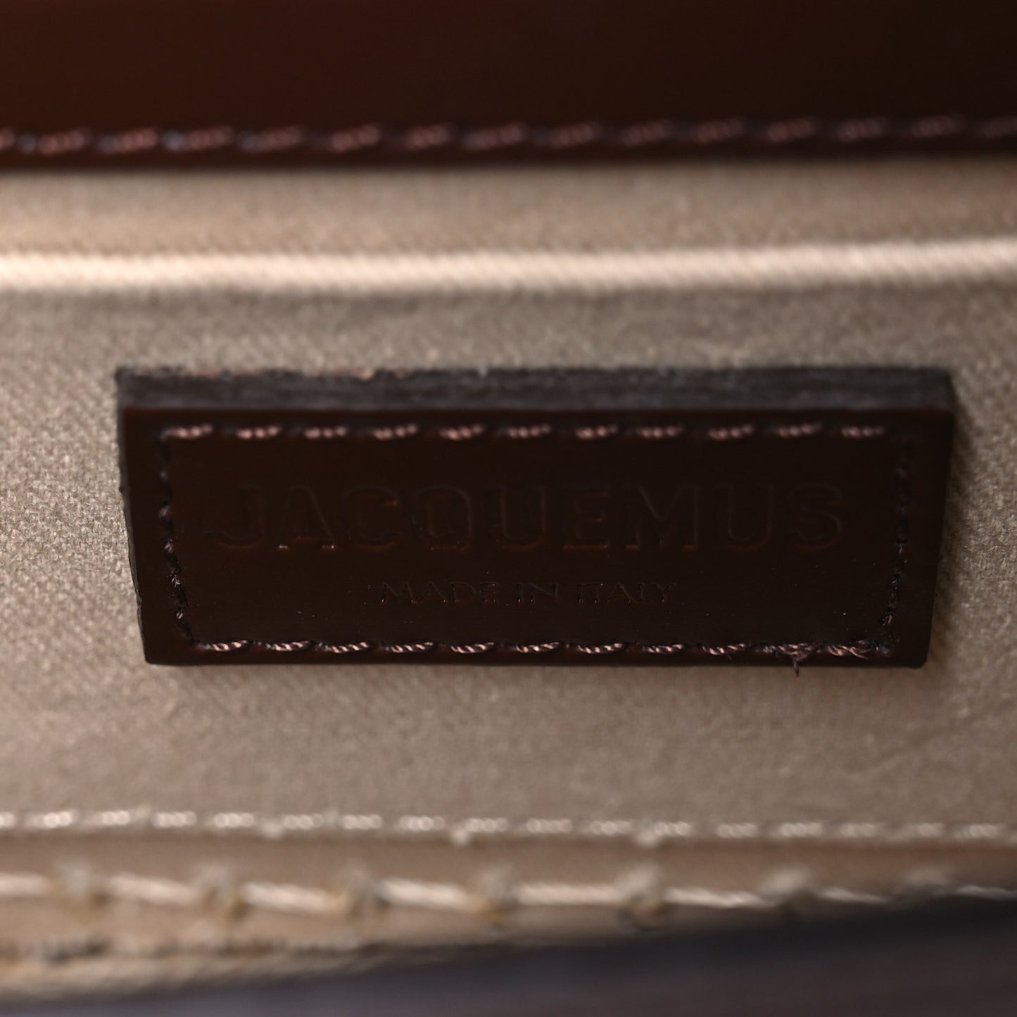 Calfskin Raffia Le Chiquito Long Cordao Brown