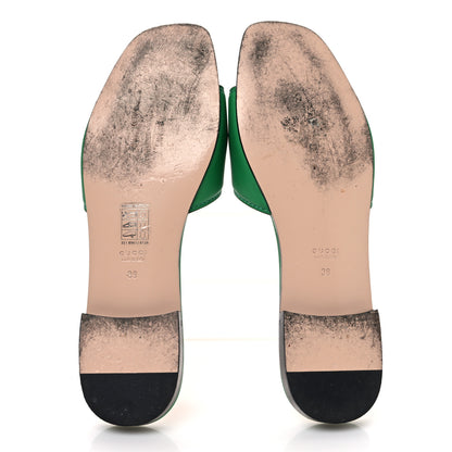 Gucci Cosmos Softy Calfskin Interlocking G Cut Out Slide Sandals 39 New Shamarock 7 of 12