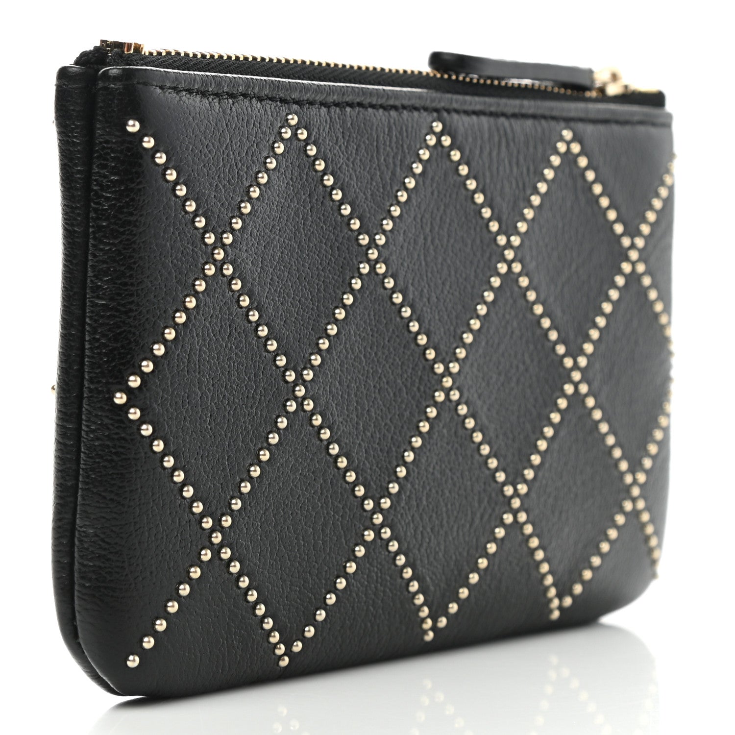 Chanel Shiny Lambskin Studded Rock The Diamond CC Small Cosmetic Case Black 3 of 8