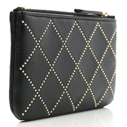 Chanel Shiny Lambskin Studded Rock The Diamond CC Small Cosmetic Case Black 3 of 8