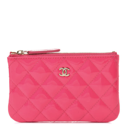 Chanel Patent Quilted Small Cosmetic Case Pink 1 of 7