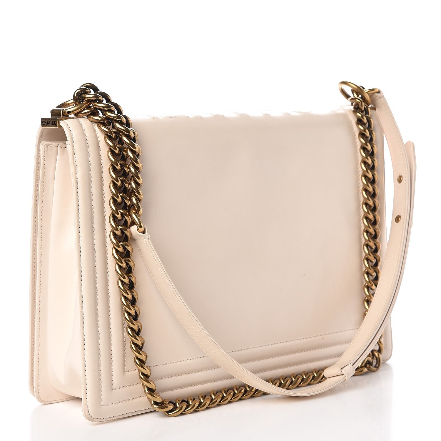 Chanel Glazed Calfskin Large Boy Flap Beige Clair 3 of 16