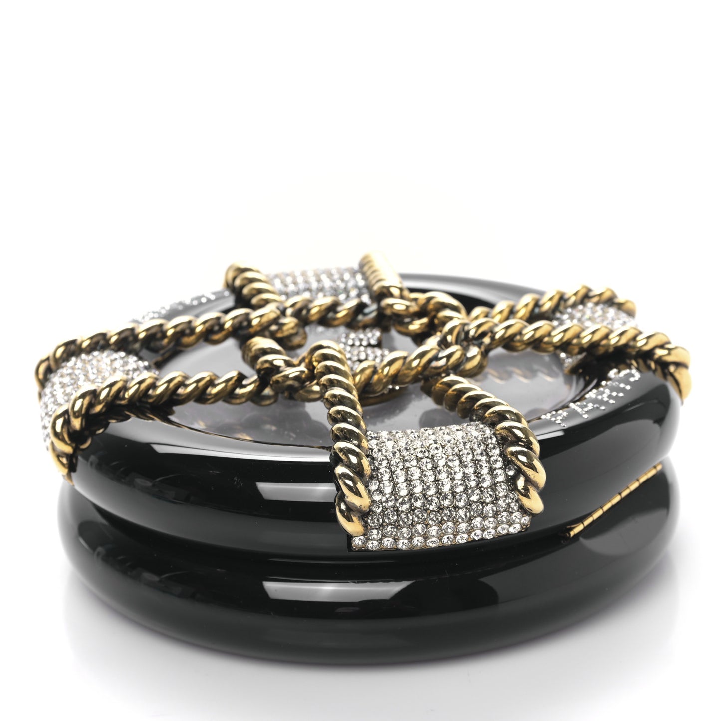 Resin Crystal Rescue Wheel Minaudière Black