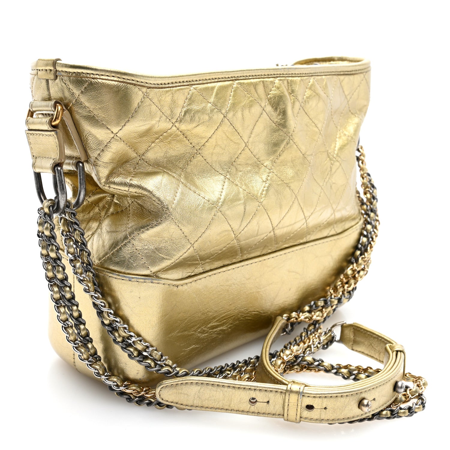 Chanel Metallic Aged Calfskin Quilted Medium Gabrielle Gold