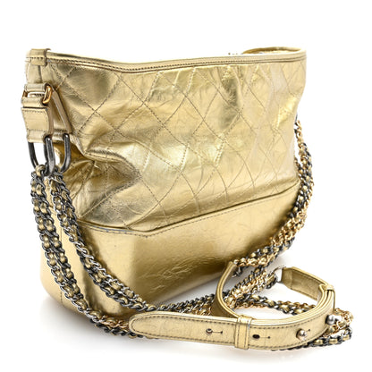 Chanel Metallic Aged Calfskin Quilted Medium Gabrielle Gold 3 of 10