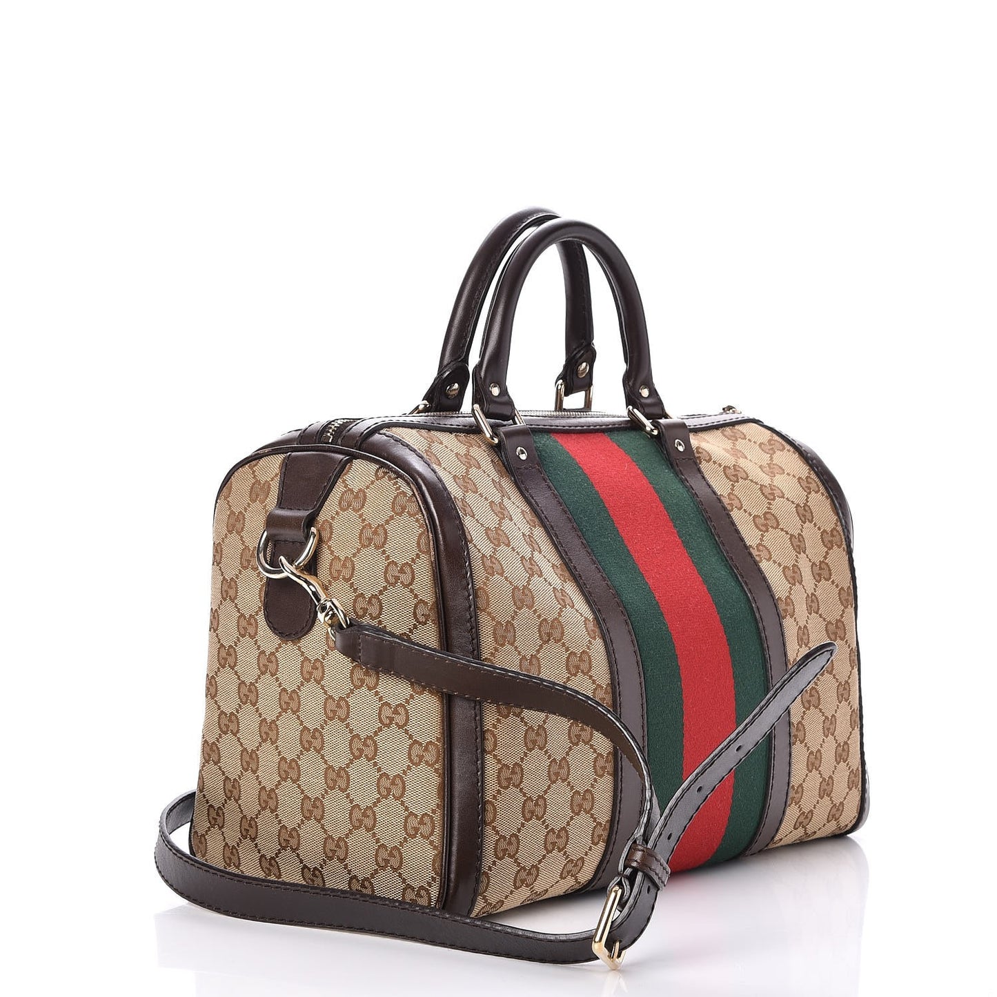 Monogram Vintage Web Medium Boston Dark Brown