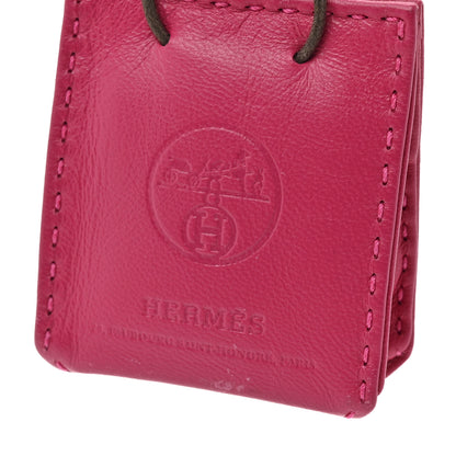 Hermes Milo Lambskin Swift Shopping Bag Charm Rose Mexico 3 of 3