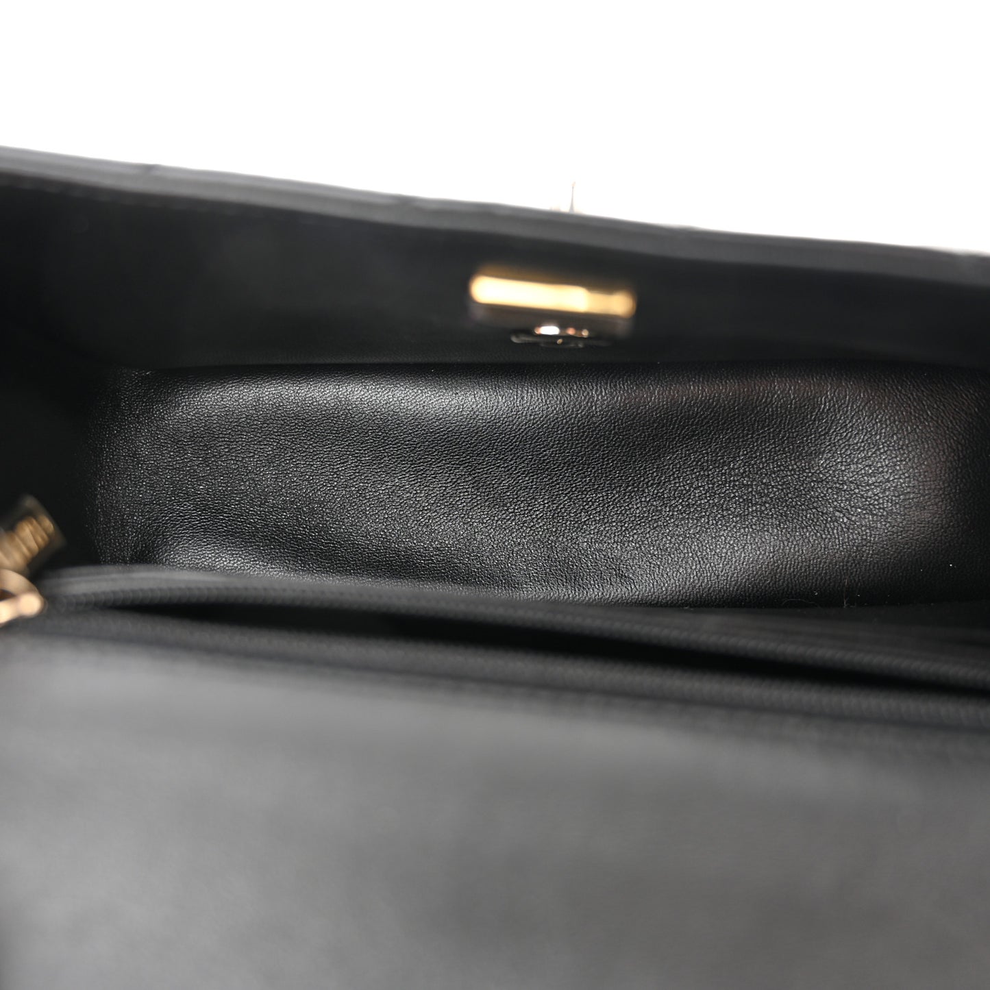 Lambskin Quilted Mini Rectangular Flap Black