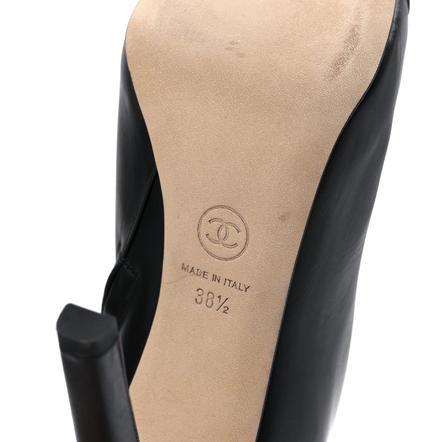 Chanel Calfskin Cap Toe CC Short Boots 38.5 Black 6 of 8