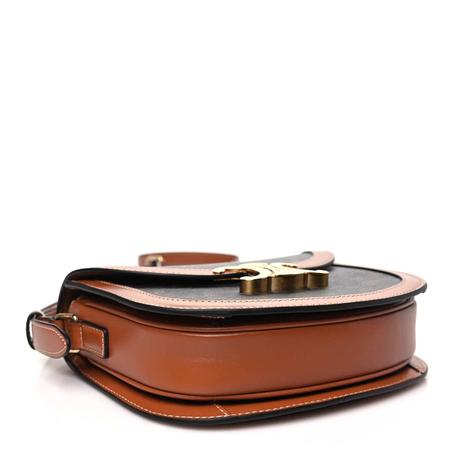 Celine Canvas Calfskin Triomphe Teen Besace Tan 4 of 10