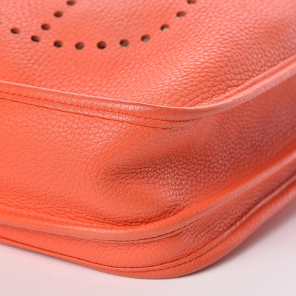 Hermes Taurillon Clemence Amazone Evelyne III PM Orange Poppy Bleu Saint Cyr 10 of 11