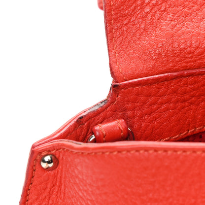 Salvatore Ferragamo Grained Calfskin Sofia Satchel Red 11 of 18