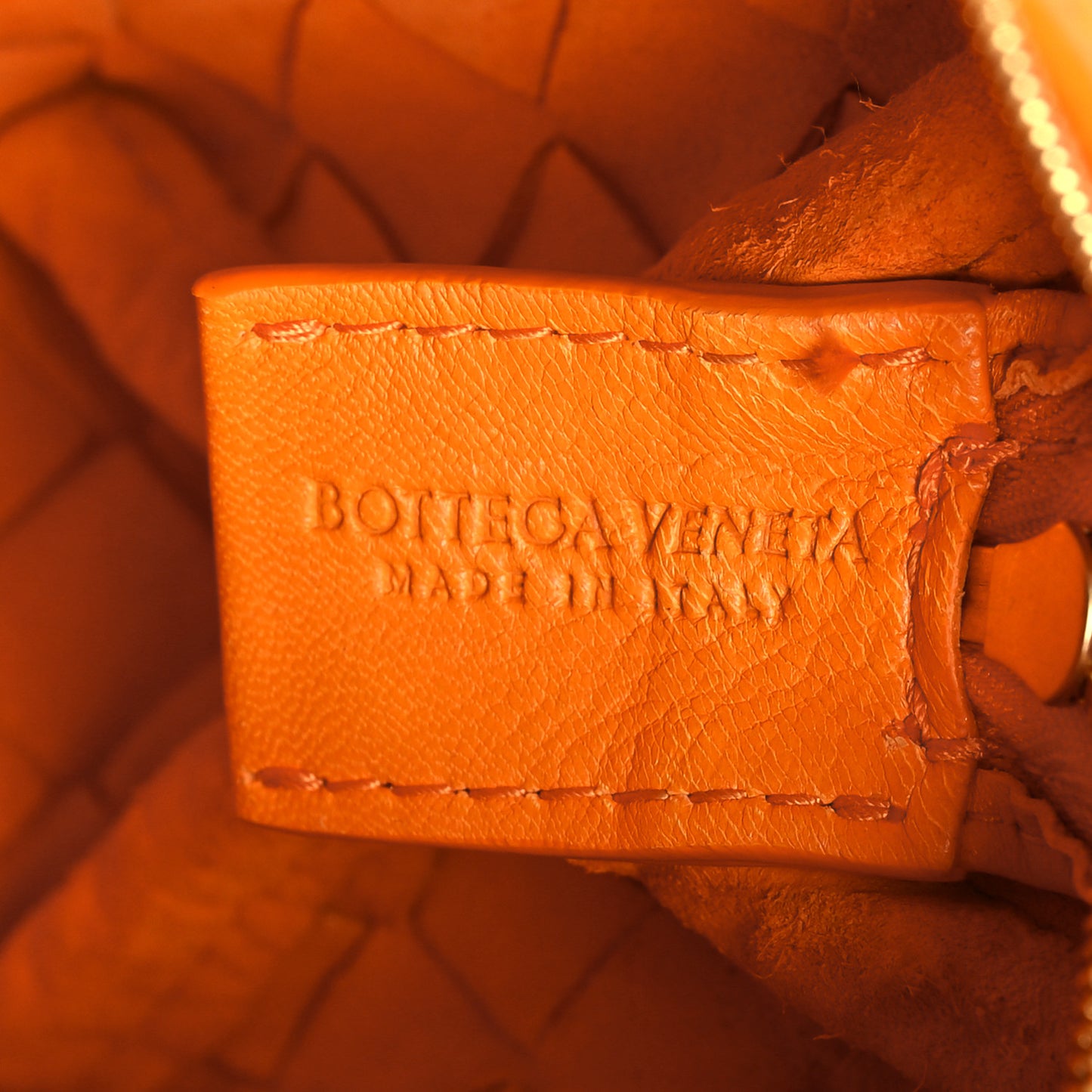 Nappa Calfskin Intrecciato Mini Looping Crossbody Tangerine