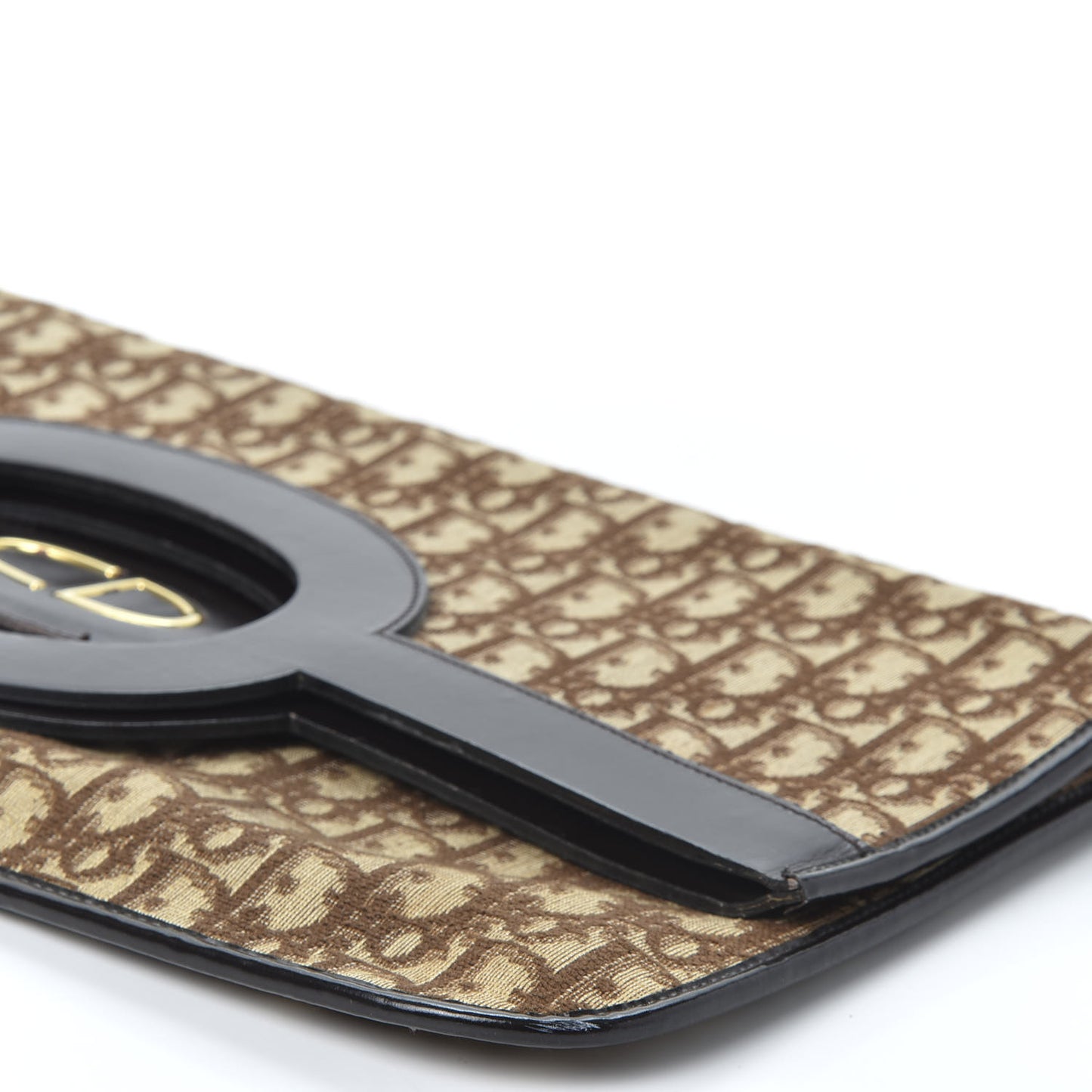 Monogram Fold Over Clutch Brown