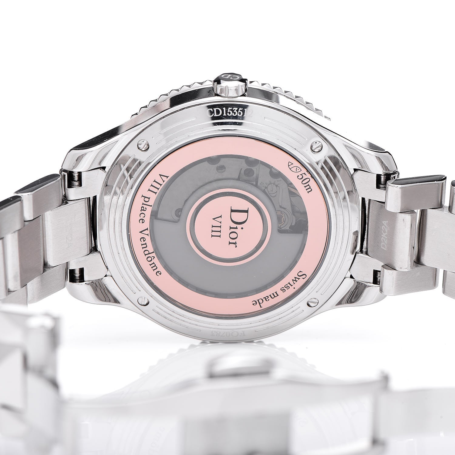 Christian Dior Stainless Steel Diamond Mother of Pearl 36mm Dior VIII Montaigne Automatic Watch 8 of 8