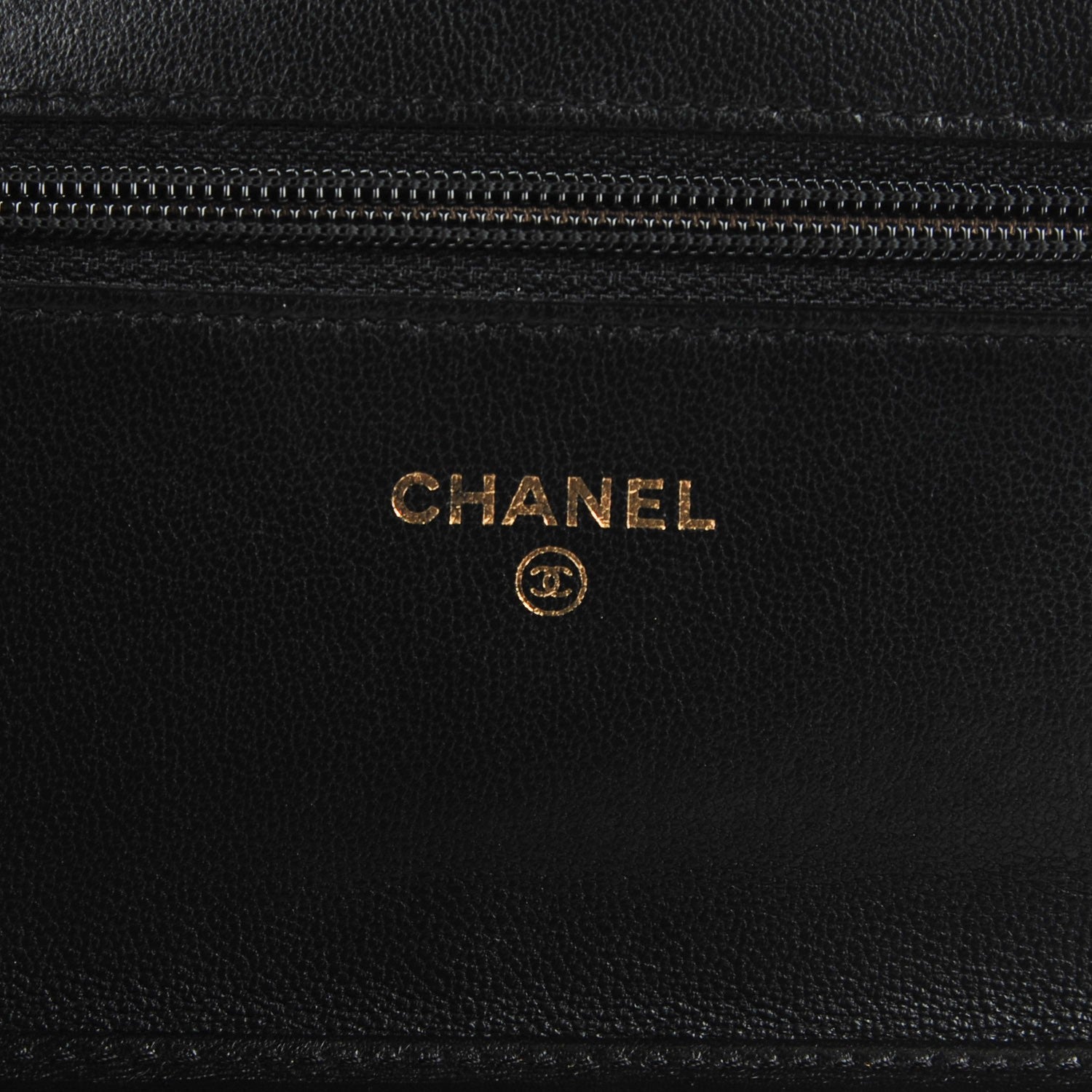Chanel Lambskin Camellia Embossed Wallet on Chain WOC Black 6 of 8