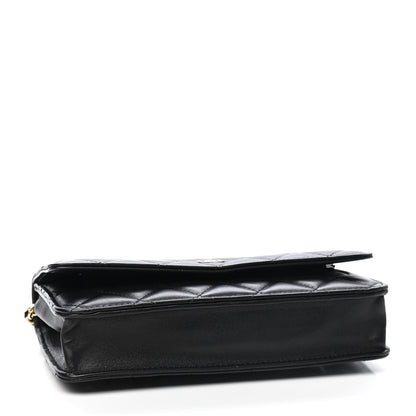Chanel Lambskin Quilted Wallet On Chain WOC Black 4 of 10