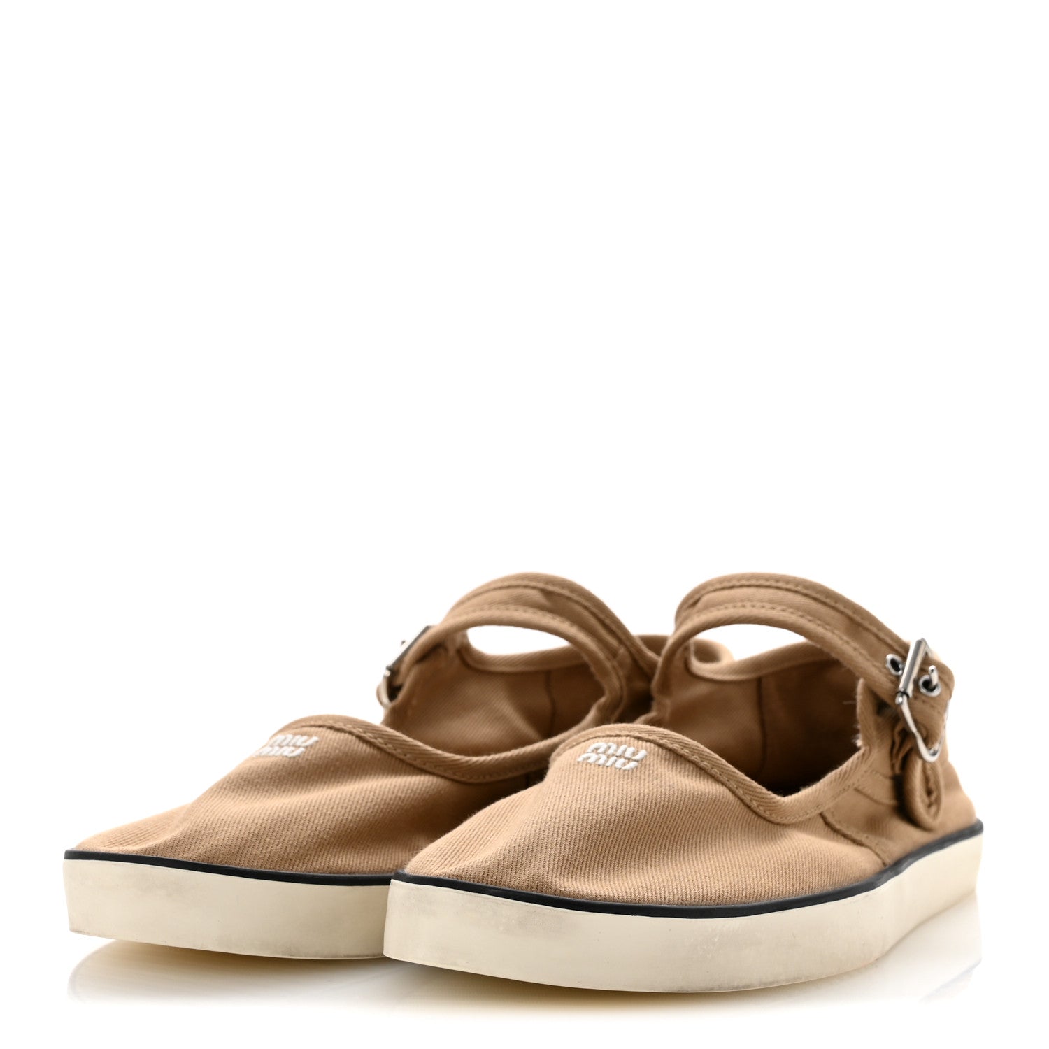 Miu Miu Canvas Mary Jane Ballerina Flats 37 Malto 4 of 9