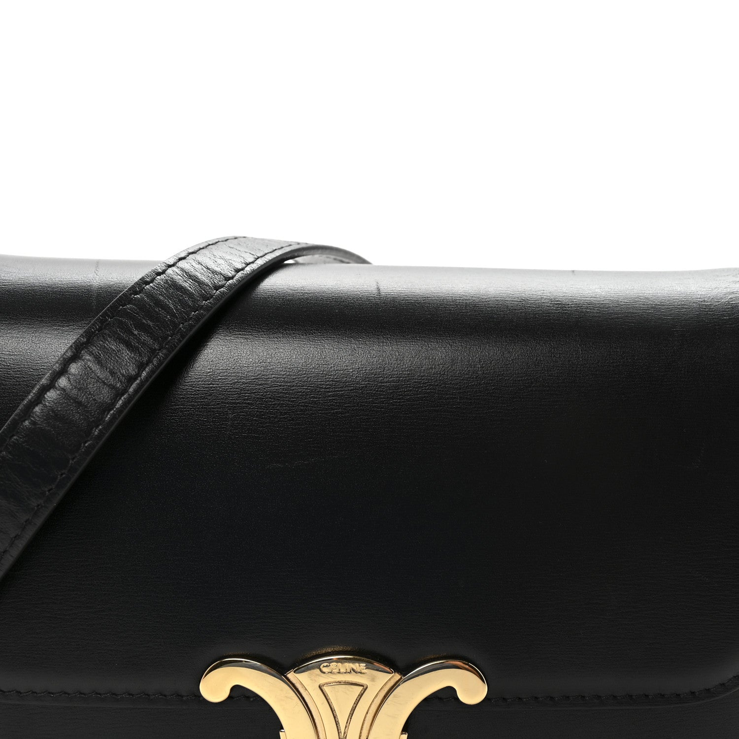 Celine Shiny Calfskin Teen Triomphe Black 8 of 10