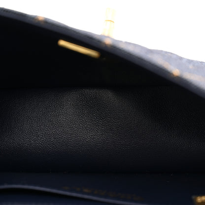 Chanel Denim Quilted Mini Rectangular Flap Dark Blue Orange 5 of 11
