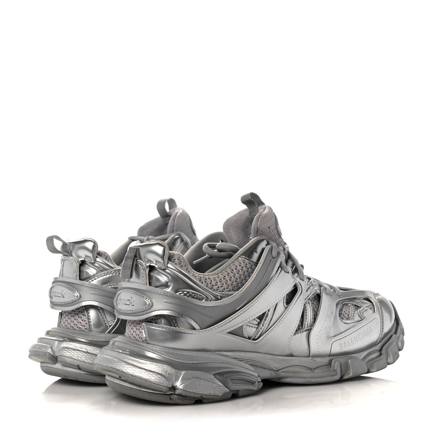 Balenciaga Mesh Nylon Mens Track Sneakers 42 Silver 4 of 7