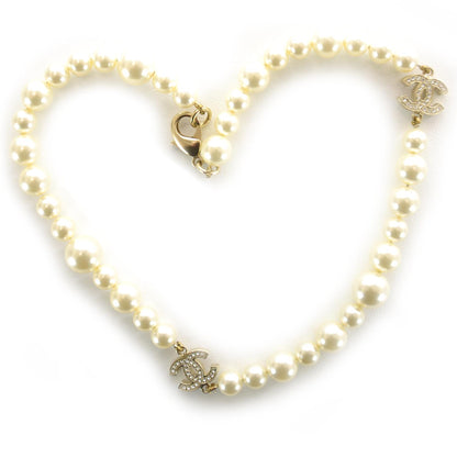 Chanel Pearl Crystal CC Short Necklace 1 of 5
