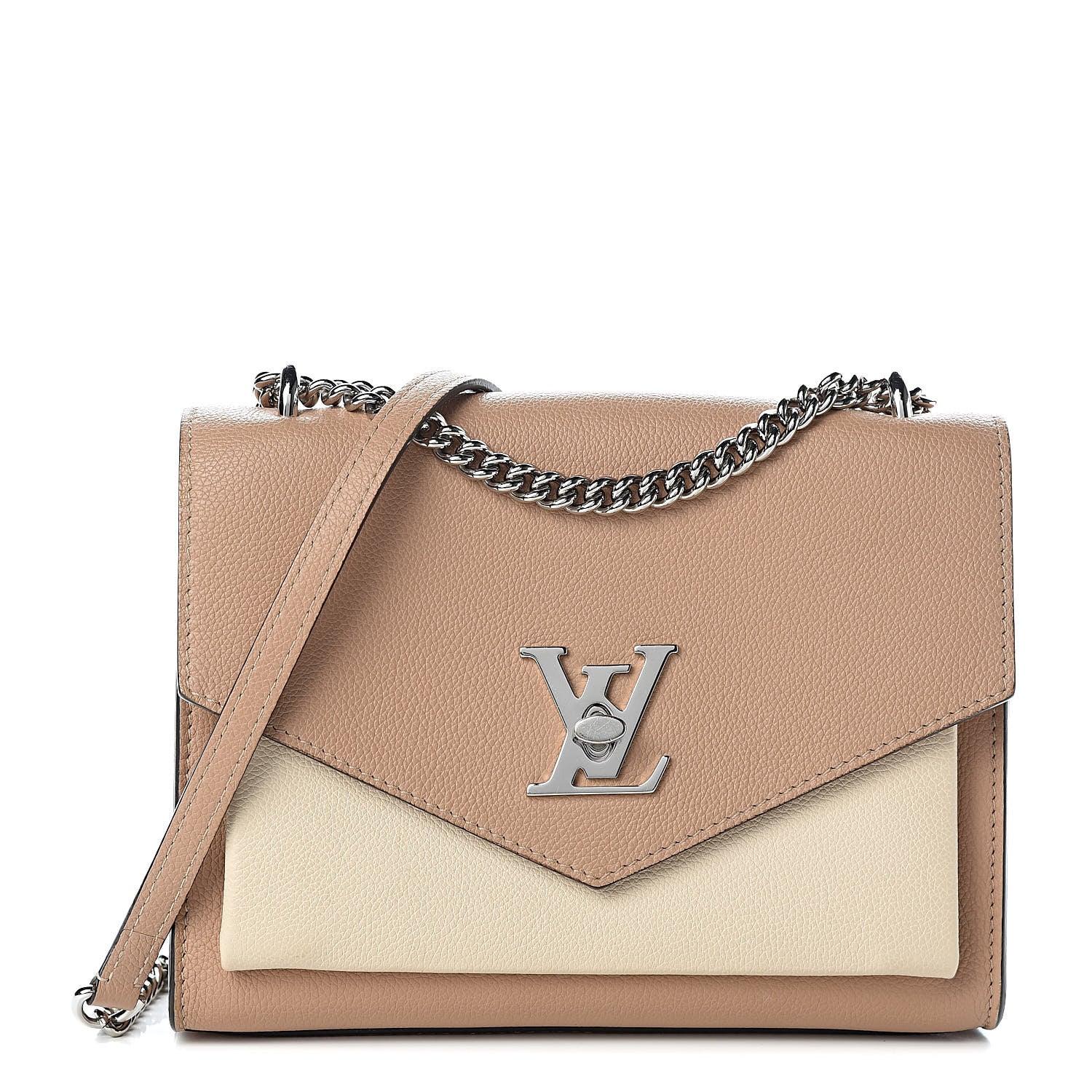 Louis Vuitton Soft Calfskin Mylockme Chain Bag BB Papyrus Creme 1 of 13
