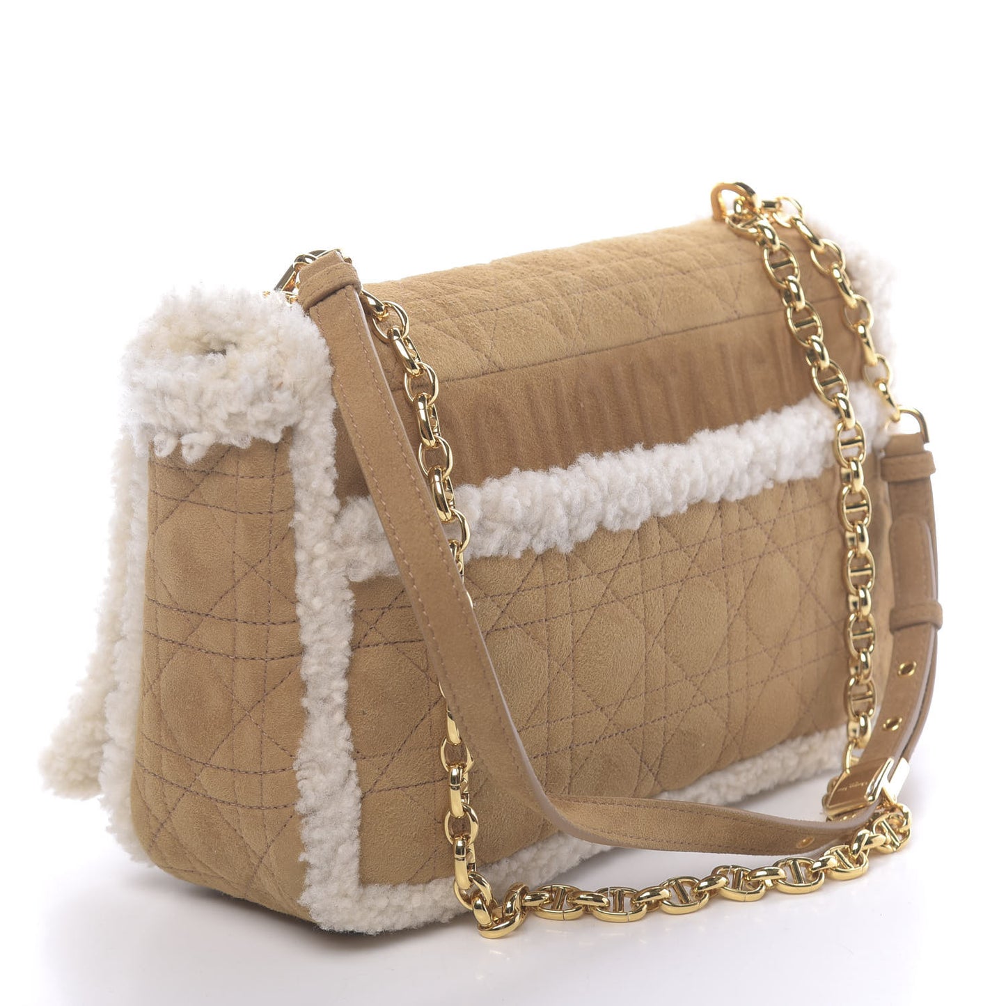 Shearling Cannage Large Caro Bag Camel