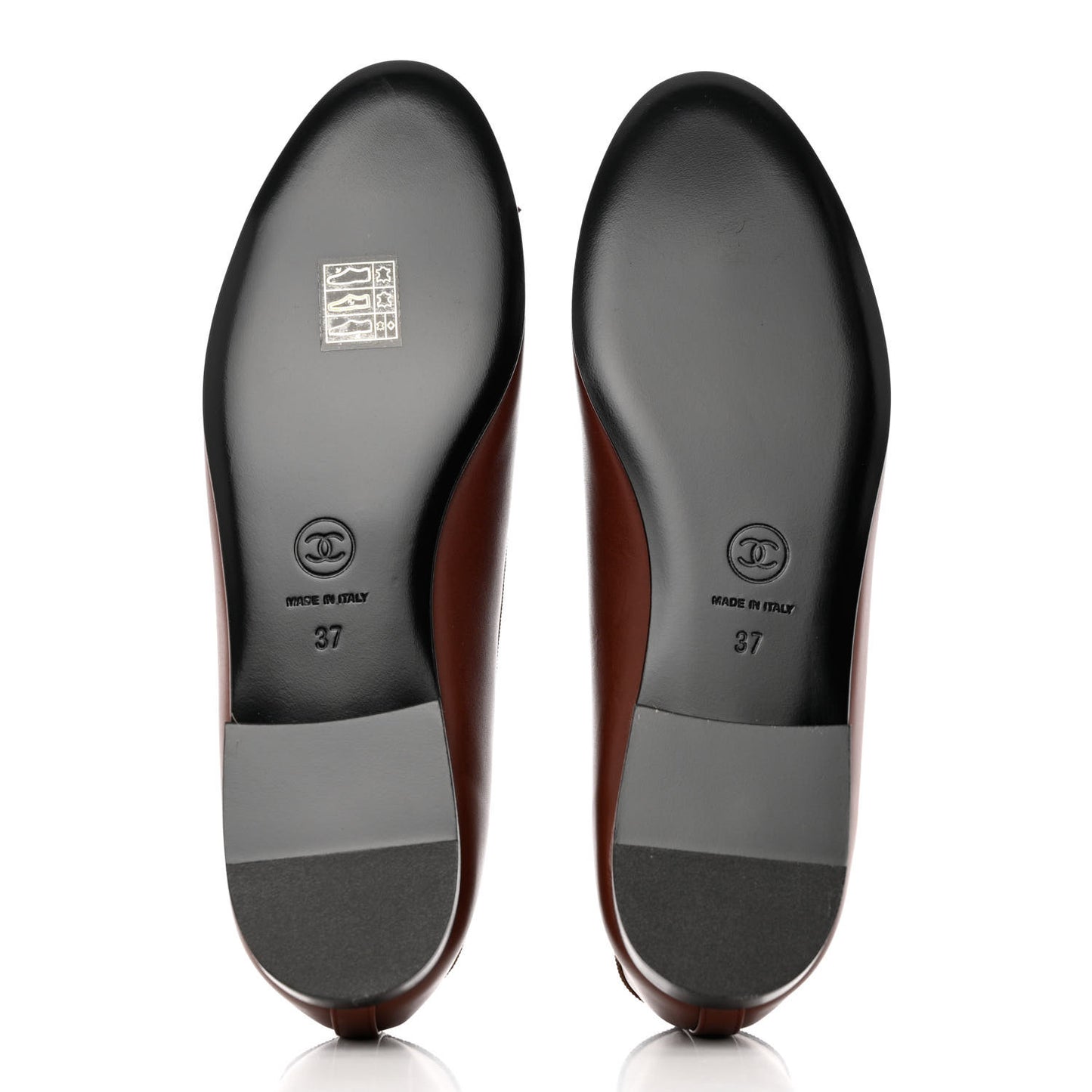 Lambskin Cap Toe CC Ballerina Flats 37 Burgundy