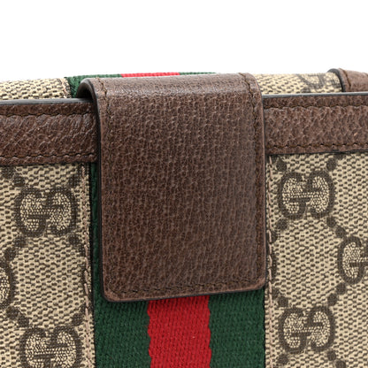 Gucci GG Supreme Monogram Web Ophidia French Flap Wallet Beige New Acero 11 of 11