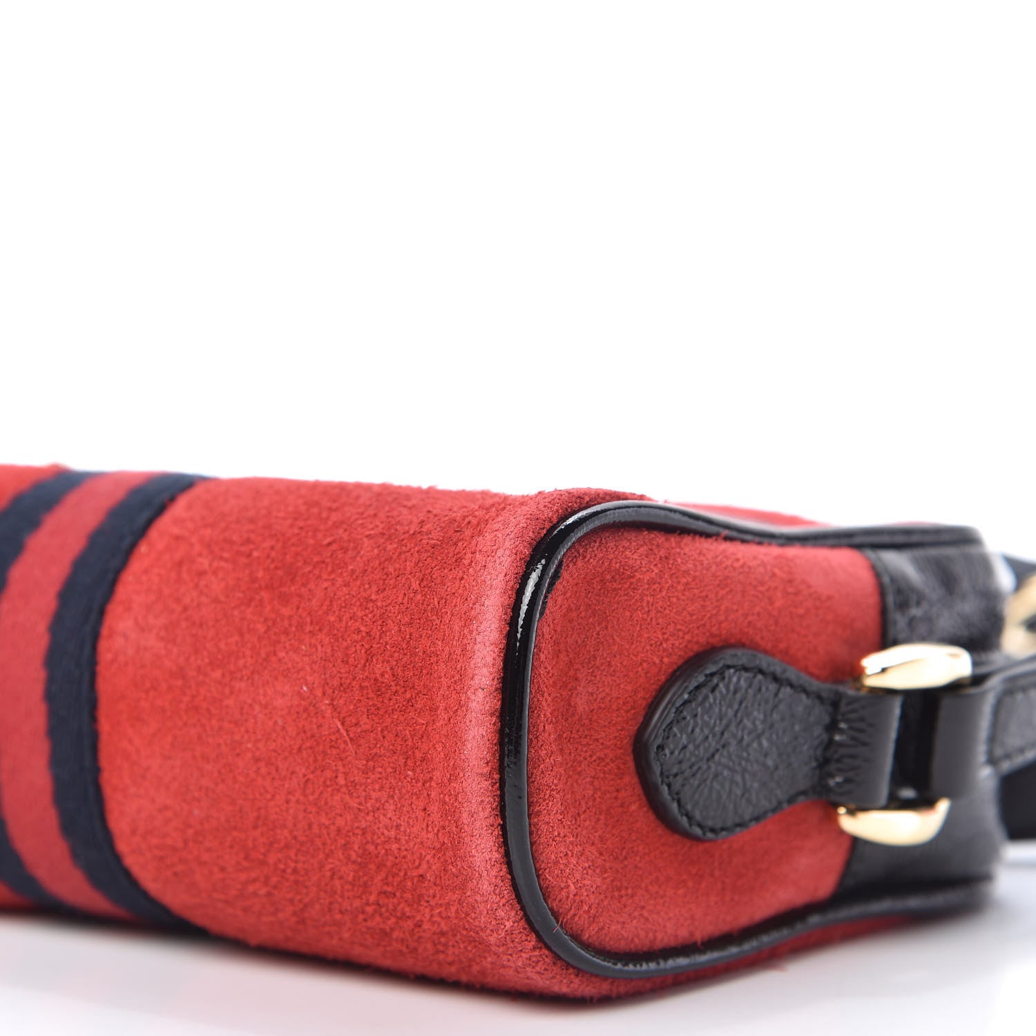 Gucci Suede Patent Web Mini Ophidia Shoulder Bag Red 7 of 10