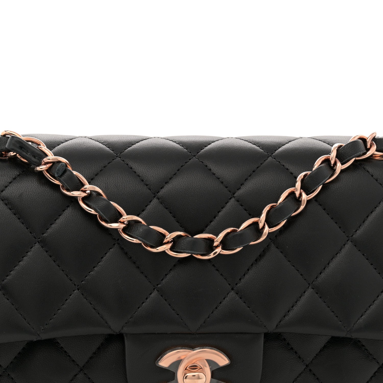 Chanel Lambskin Quilted Small Double Flap Black 8 of 11