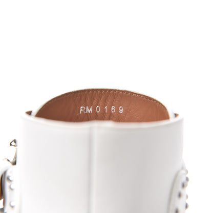 Givenchy Calfskin Studded Prue Buckle Booties 38 White 8 of 11