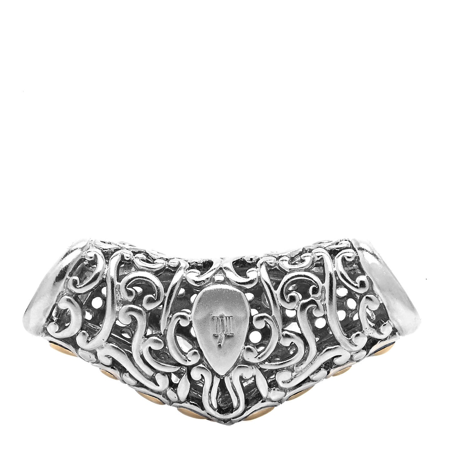 Sterling Silver 18K Yellow Gold White Sapphire Slide Enhancer Pendant